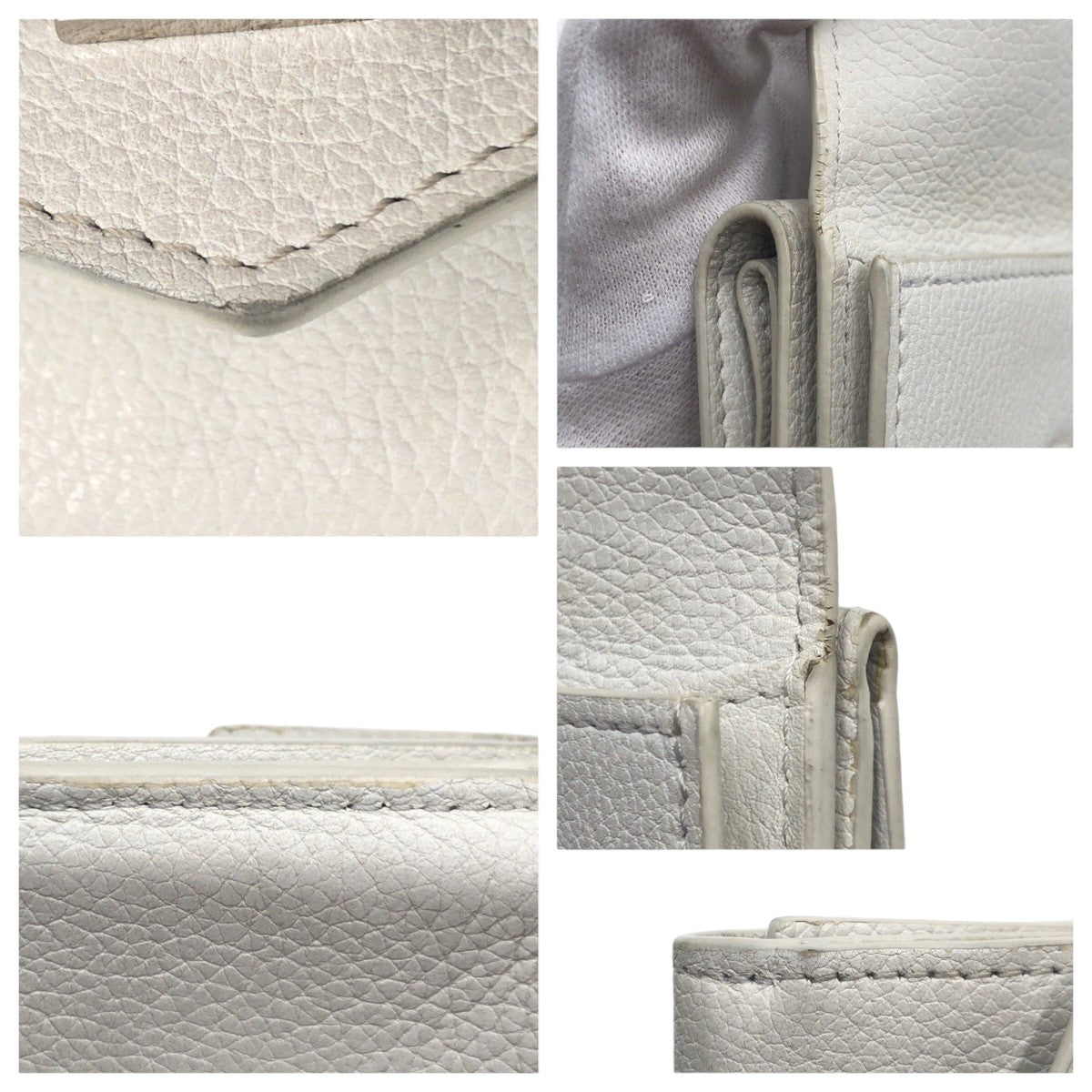 10592
LOUIS VUITTON ルイヴィトン ポルトフォイユ ロックミニ ホワイト シルバー金具 レザー M68482 折財布 コンパクトウォレット  レディース