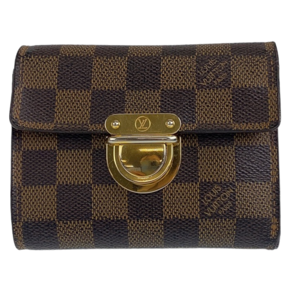 LOUIS VUITTON ルイヴィトン ダミエ エベヌ ポルトフォイユ コアラ ブラウン 茶色 レッド 赤 PVC N60005 二つ折り財布 コンパクトウォレット  レディース