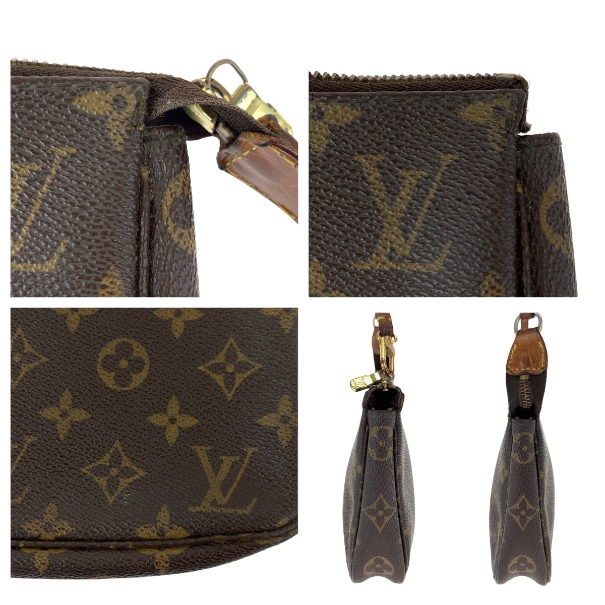 LOUIS VUITTON ルイヴィトン モノグラム ブラウン 茶 ベージュ ゴールド金具 PVC N51980 ポーチ アクセサリーポーチ  レディース