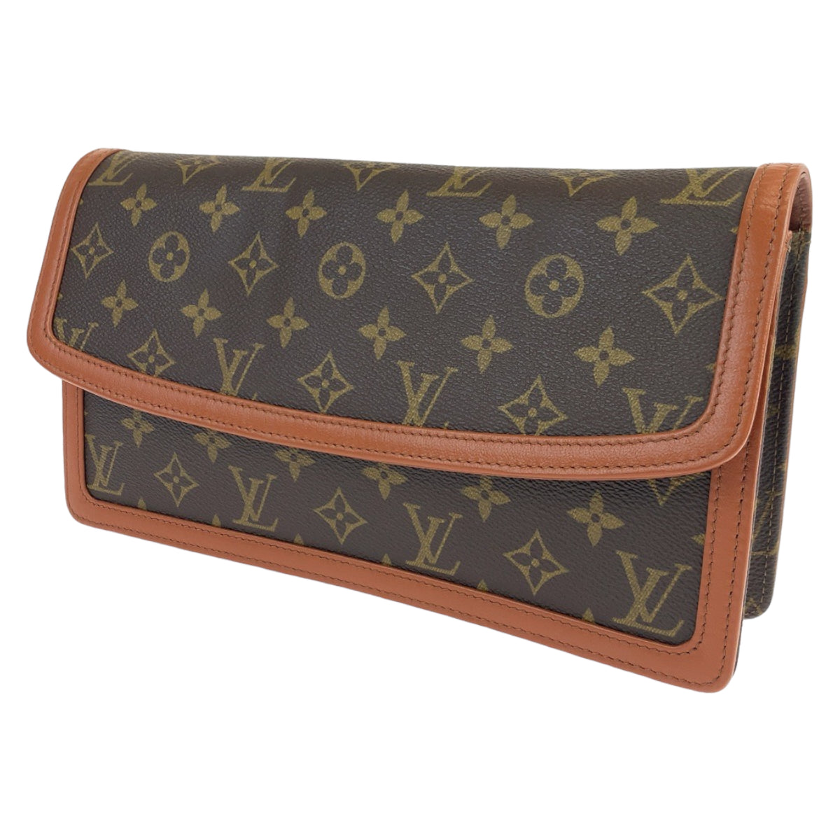 LOUIS VUITTON ルイヴィトン モノグラム ポシェットダムGM ブラウン 茶 ゴールド金具 PVC M51810 セカンドバッグ クラッチバッグ  メンズ