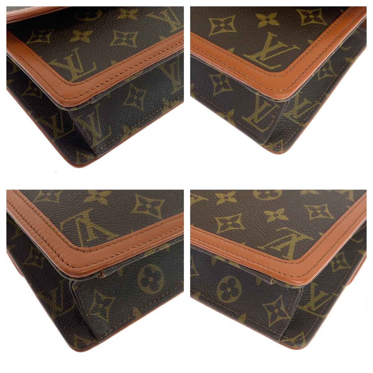 LOUIS VUITTON ルイヴィトン モノグラム ポシェットダムGM ブラウン 茶 ゴールド金具 PVC M51810 セカンドバッグ クラッチバッグ  メンズ