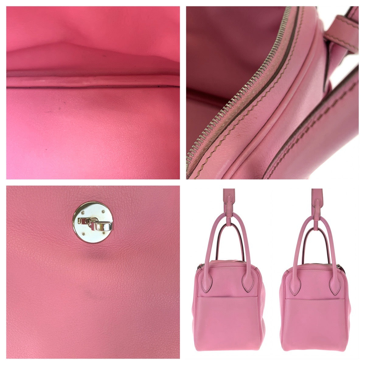 HERMES エルメス リンディ26 ピンク シルバー金具 レザー / トリヨンクレマンス ショルダーバッグ ハンドバッグ 2way  レディース