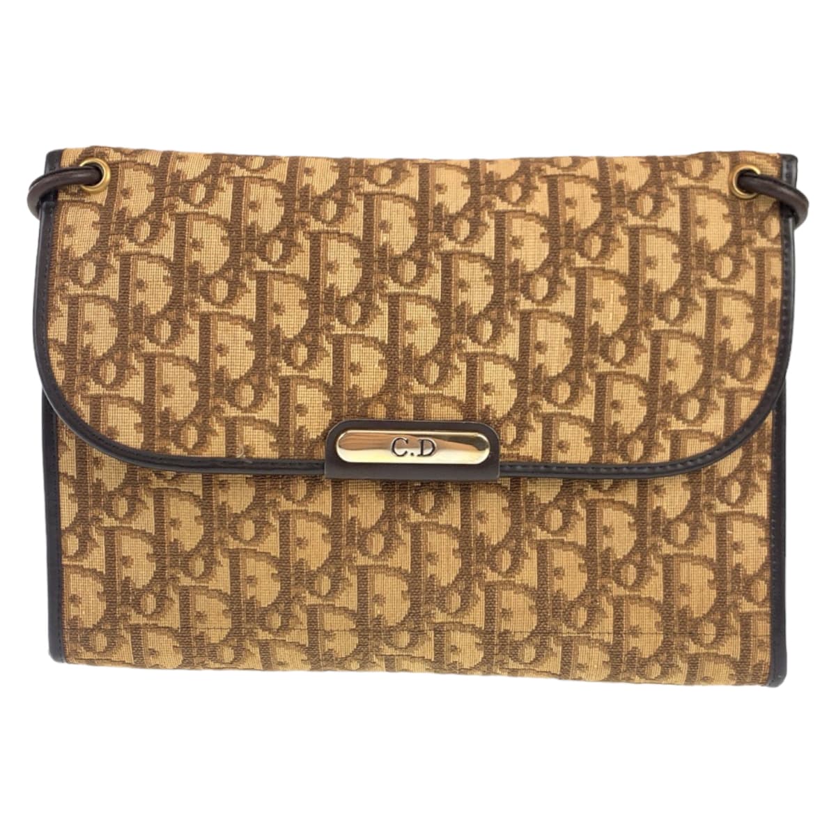 10601
Dior ディオール ヴィンテージ トロッター ベージュ 薄茶 ブラウン 茶色 ゴールド金具 キャンバス / レザー ショルダーバッグ 肩掛け  レディース