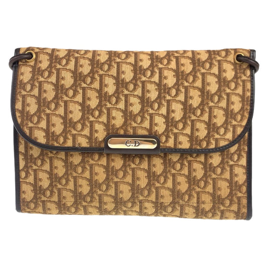 10601
Dior ディオール ヴィンテージ トロッター ベージュ 薄茶 ブラウン 茶色 ゴールド金具 キャンバス / レザー ショルダーバッグ 肩掛け  レディース
