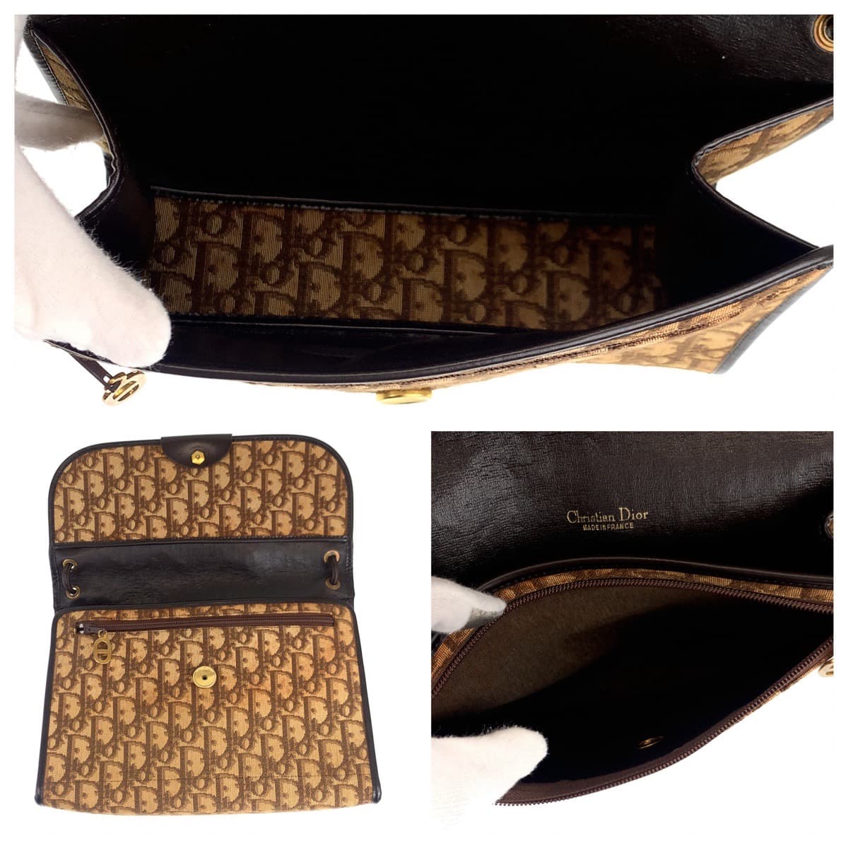 10601
Dior ディオール ヴィンテージ トロッター ベージュ 薄茶 ブラウン 茶色 ゴールド金具 キャンバス / レザー ショルダーバッグ 肩掛け  レディース