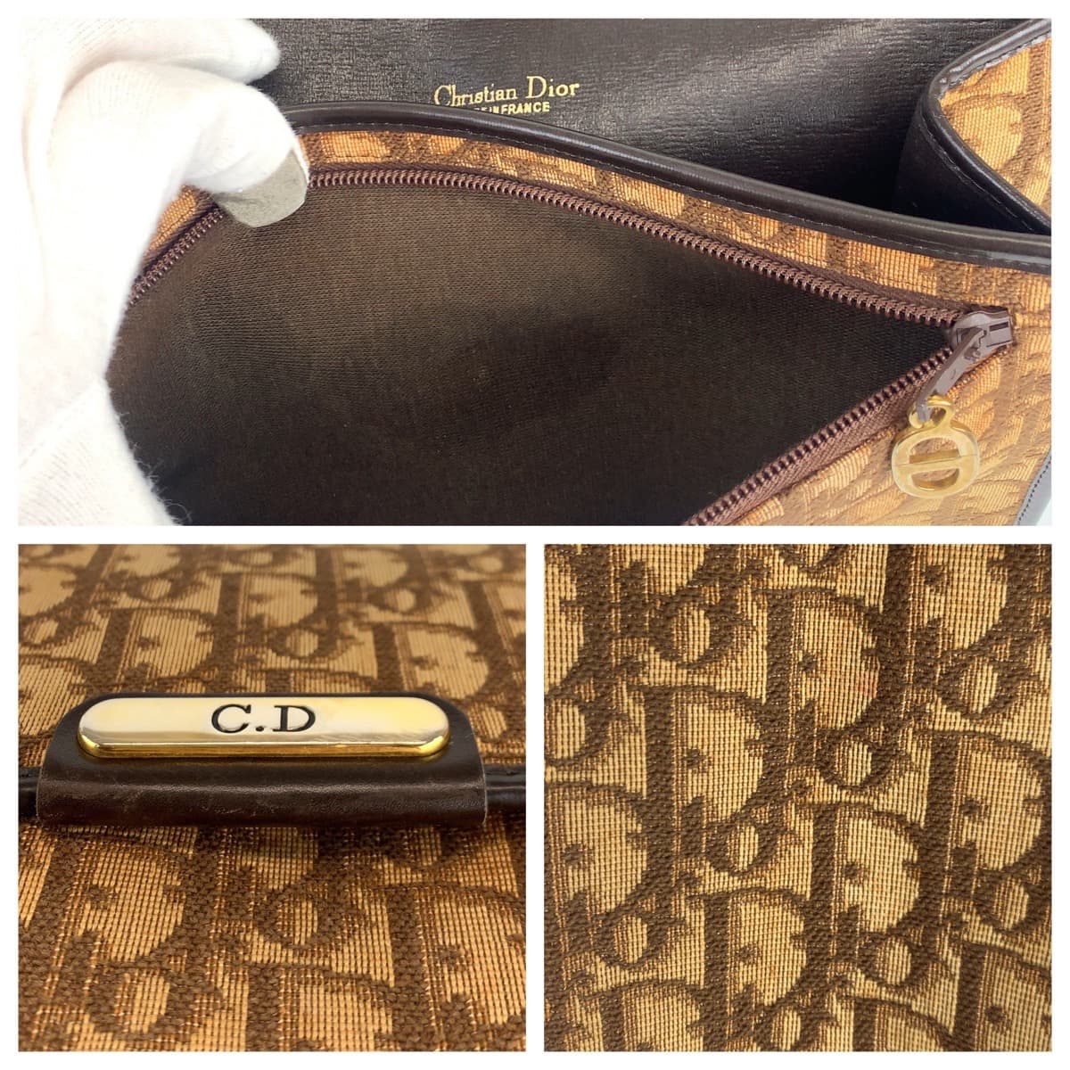 10601
Dior ディオール ヴィンテージ トロッター ベージュ 薄茶 ブラウン 茶色 ゴールド金具 キャンバス / レザー ショルダーバッグ 肩掛け  レディース