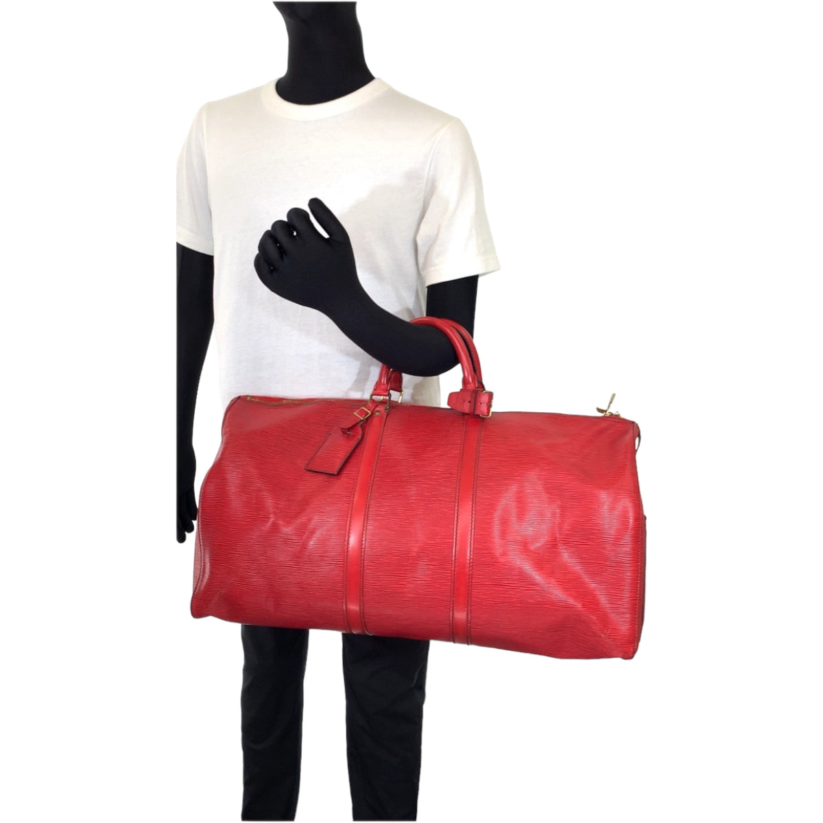 10602
LOUIS VUITTON ルイヴィトン エピ キーポル55 レッド 赤 ゴールド金具 エピレザー M42957 ボストンバッグ 旅行バッグ 男女兼用  メンズ