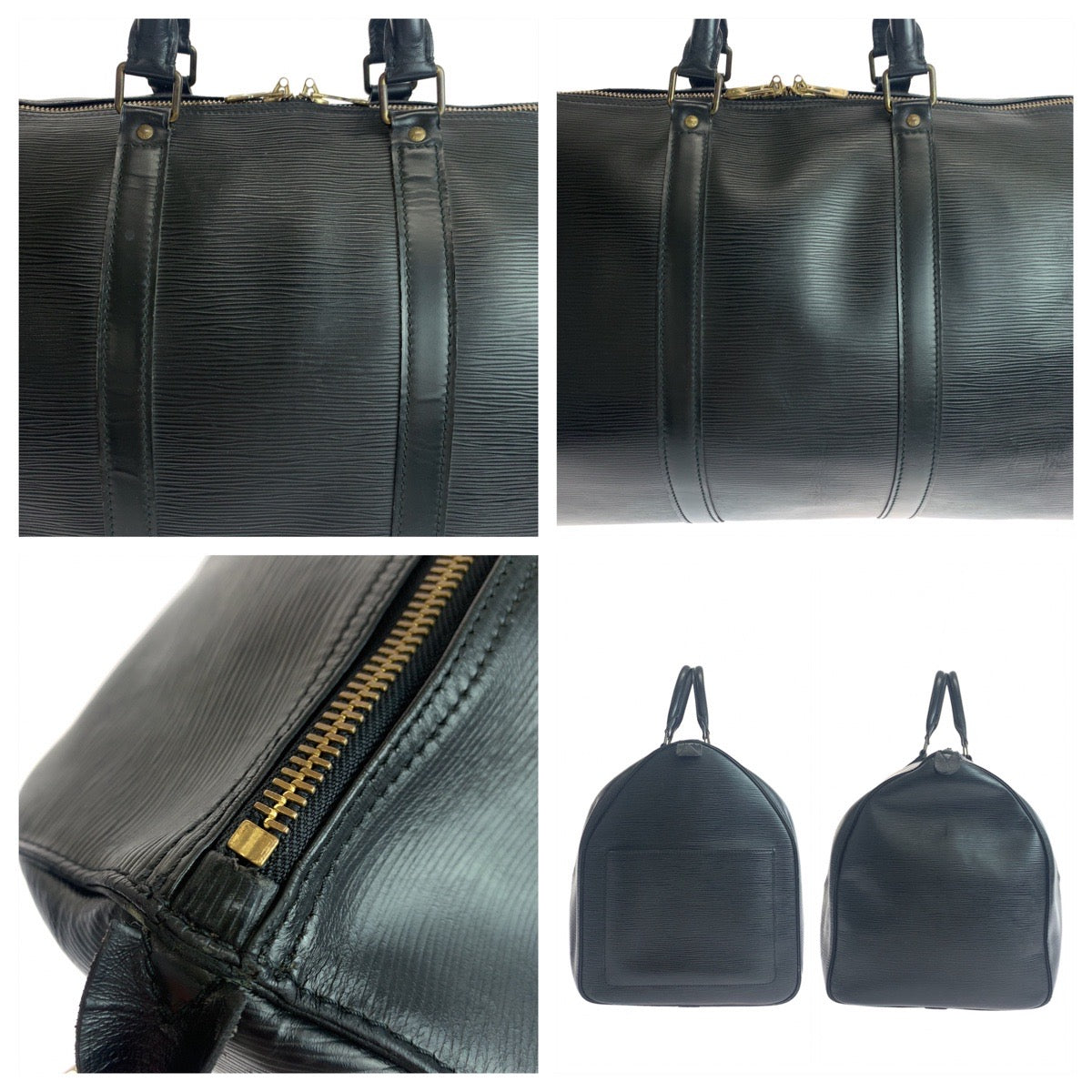 LOUIS VUITTON ルイヴィトン エピ キーポル55 ノワール ブラック 黒 ゴールド金具 エピレザー M42952 ボストンバッグ 旅行バッグ  メンズ