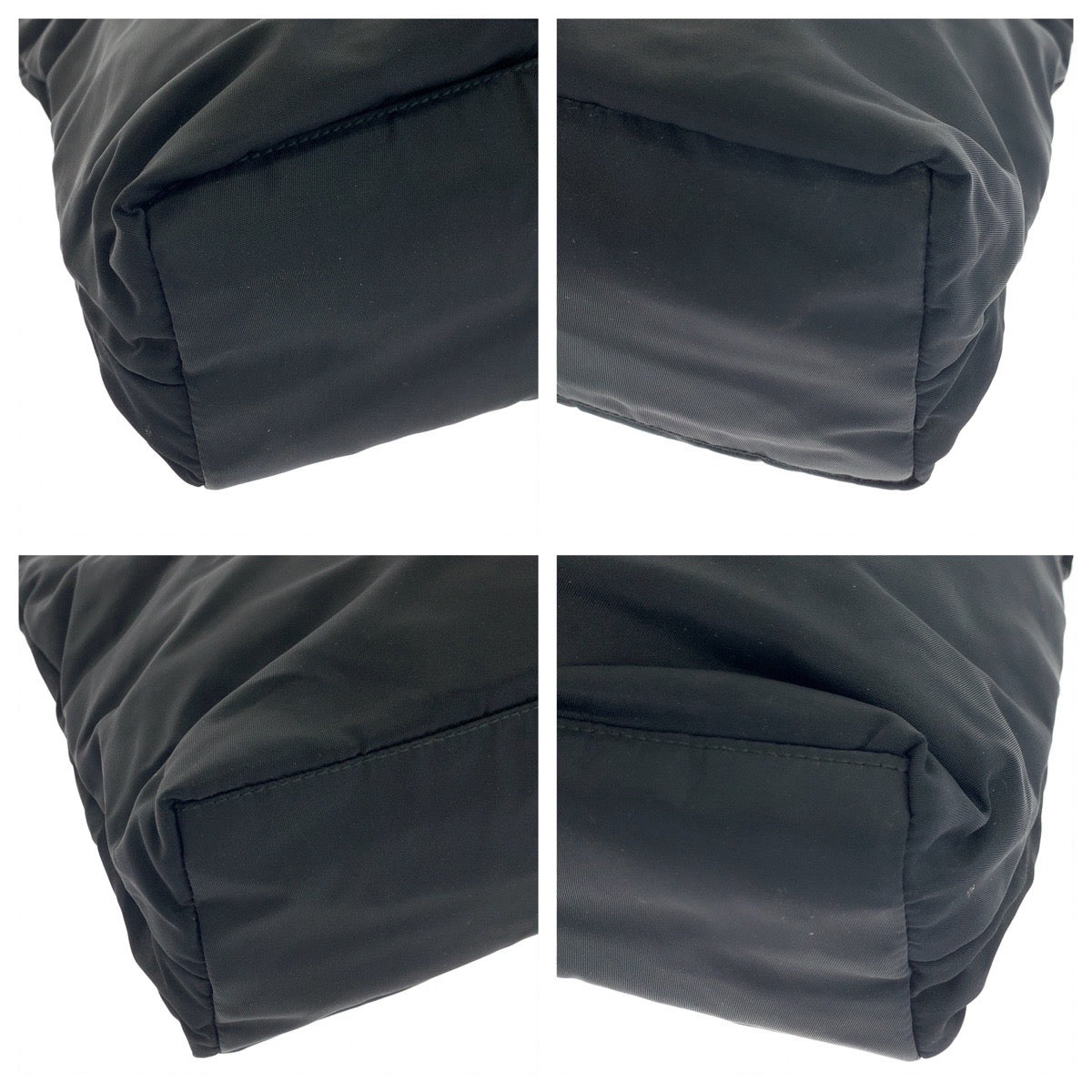 10604
PRADA プラダ テスート 三角ロゴプレート ブラック ゴールド金具 ナイロン トートバッグ ハンドバッグ  レディース