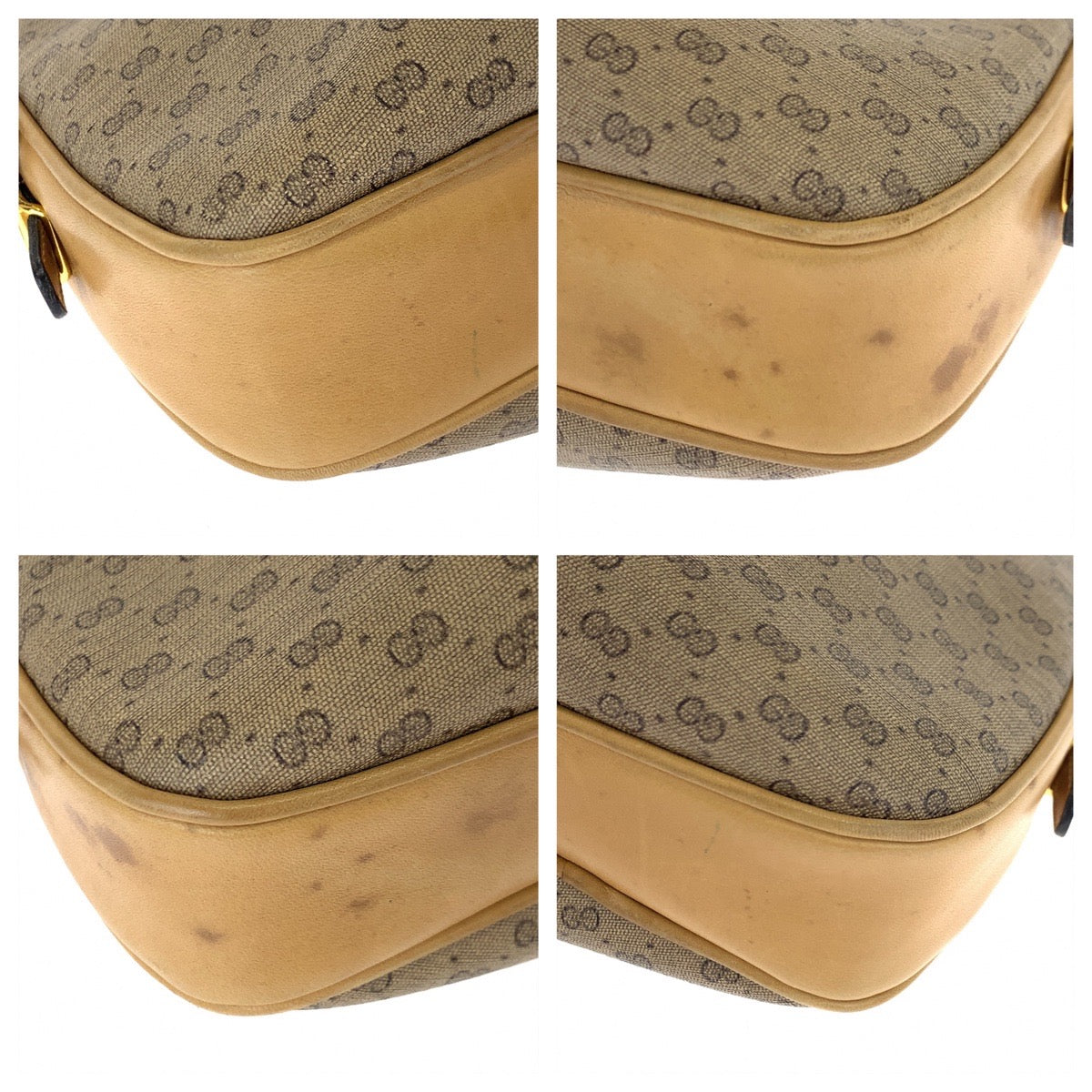 10608
GUCCI グッチ ヴィンテージ オールドグッチ シェリー マイクロGG ベージュ ブラウン ゴールド金具 GGキャンバス 斜め掛け ショルダーバッグ ポシェット  レディース