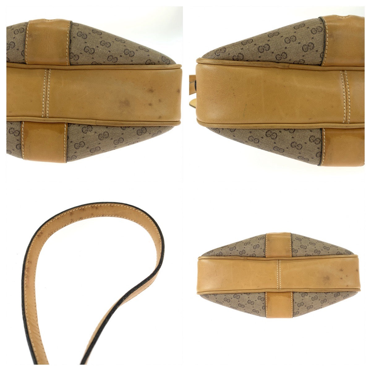 10608
GUCCI グッチ ヴィンテージ オールドグッチ シェリー マイクロGG ベージュ ブラウン ゴールド金具 GGキャンバス 斜め掛け ショルダーバッグ ポシェット  レディース