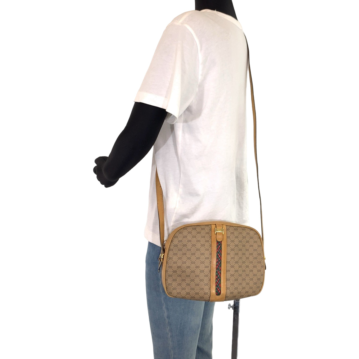 10608
GUCCI グッチ ヴィンテージ オールドグッチ シェリー マイクロGG ベージュ ブラウン ゴールド金具 GGキャンバス 斜め掛け ショルダーバッグ ポシェット  レディース