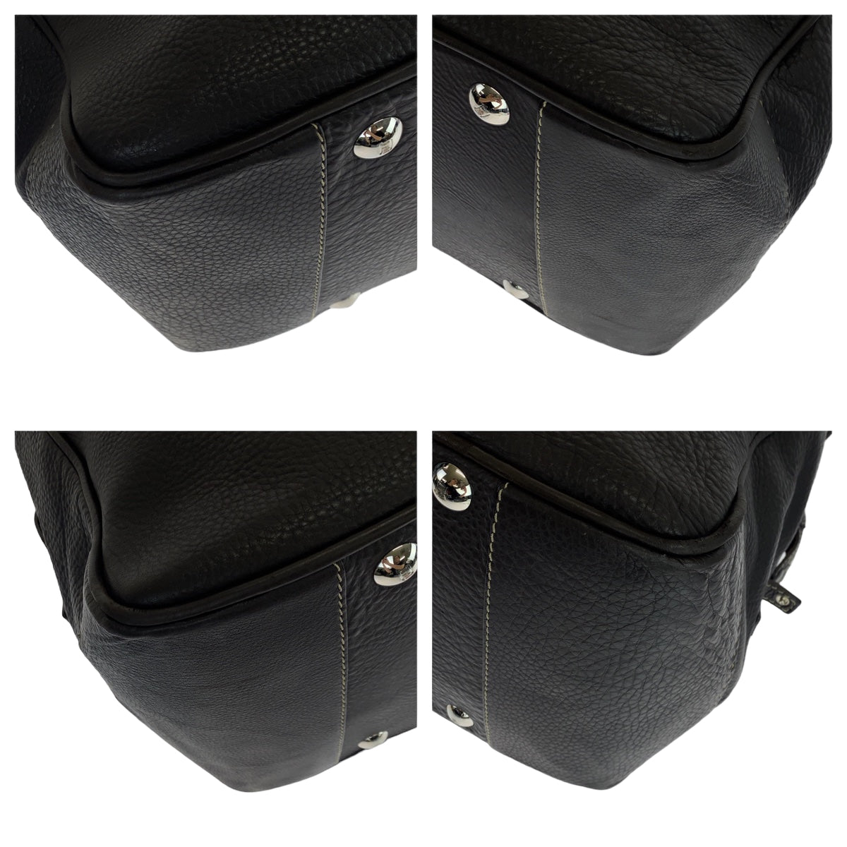 10613
FENDI フェンディ セレリア ブラウン 茶 シルバー金具 レザー ボストンバッグ 旅行バッグ  メンズ