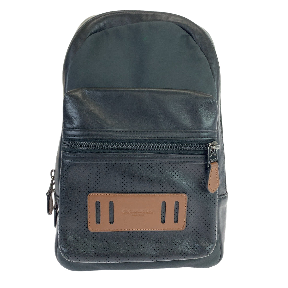 12528
COACH コーチ カーキ ブラック 黒 シルバー金具 ナイロン F56877 ボディバッグ バムバッグ ショルダーバッグ   メンズ