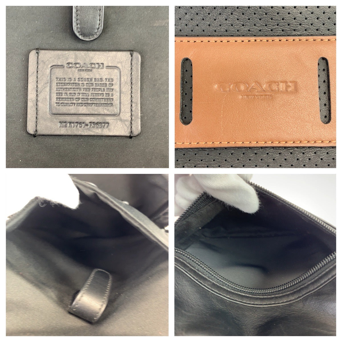 12528
COACH コーチ カーキ ブラック 黒 シルバー金具 ナイロン F56877 ボディバッグ バムバッグ ショルダーバッグ   メンズ