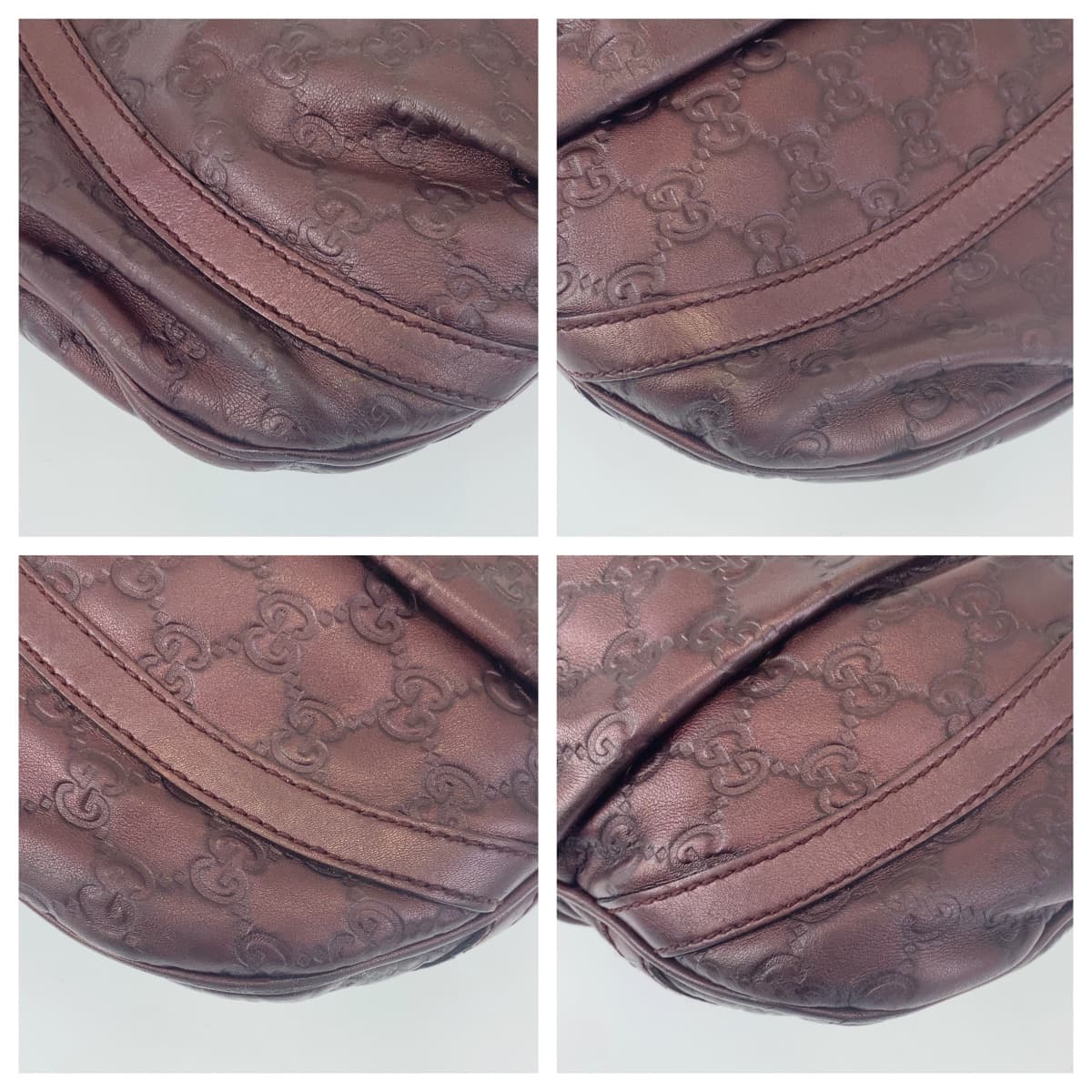 10616
GUCCI グッチ グッチシマ アビー 男女兼用 ブラウン シルバー金具 レザー 203257 斜め掛け ショルダーバッグ  レディース