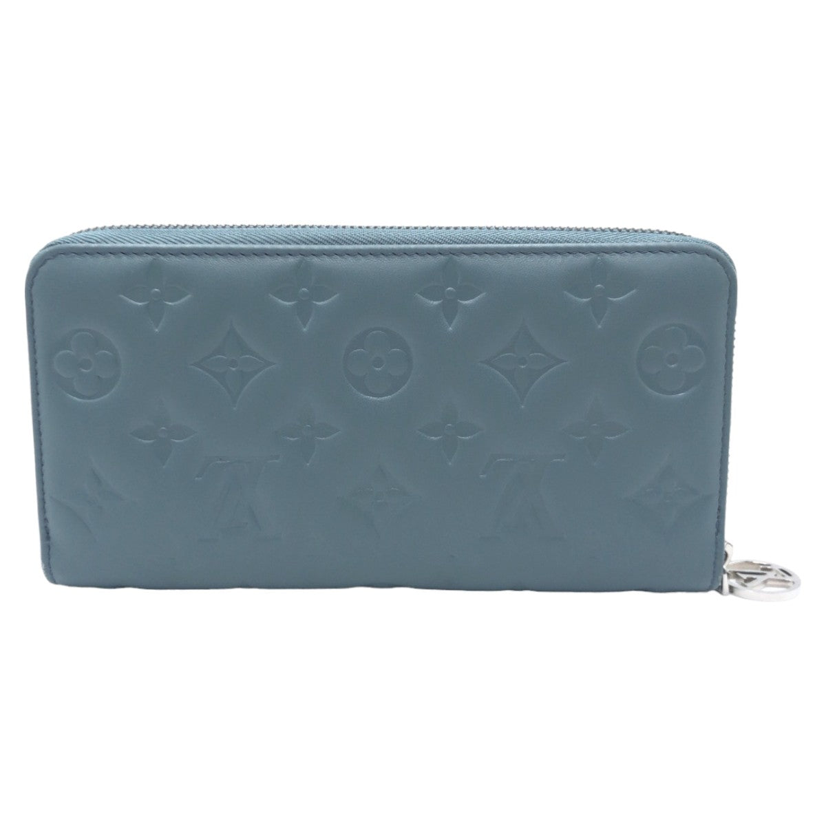 10617
LOUIS VUITTON ルイヴィトン クッサン モノグラム エンボス 日本限定色 ブルーグラシエール シルバー金具 レザー M81707 長財布 ジッピーウォレット ロングウォレット ラウンドファスナー  レディース