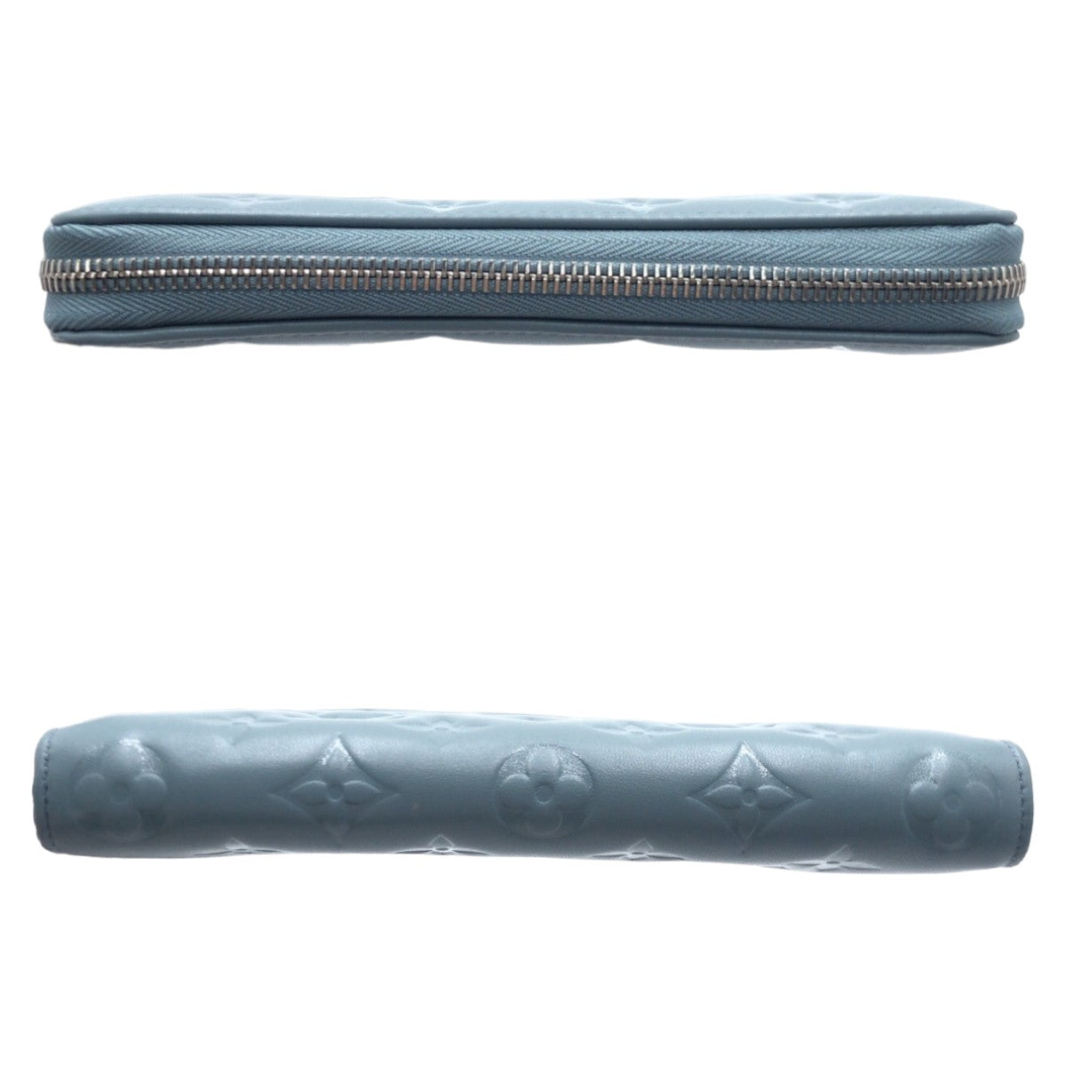 10617
LOUIS VUITTON ルイヴィトン クッサン モノグラム エンボス 日本限定色 ブルーグラシエール シルバー金具 レザー M81707 長財布 ジッピーウォレット ロングウォレット ラウンドファスナー  レディース