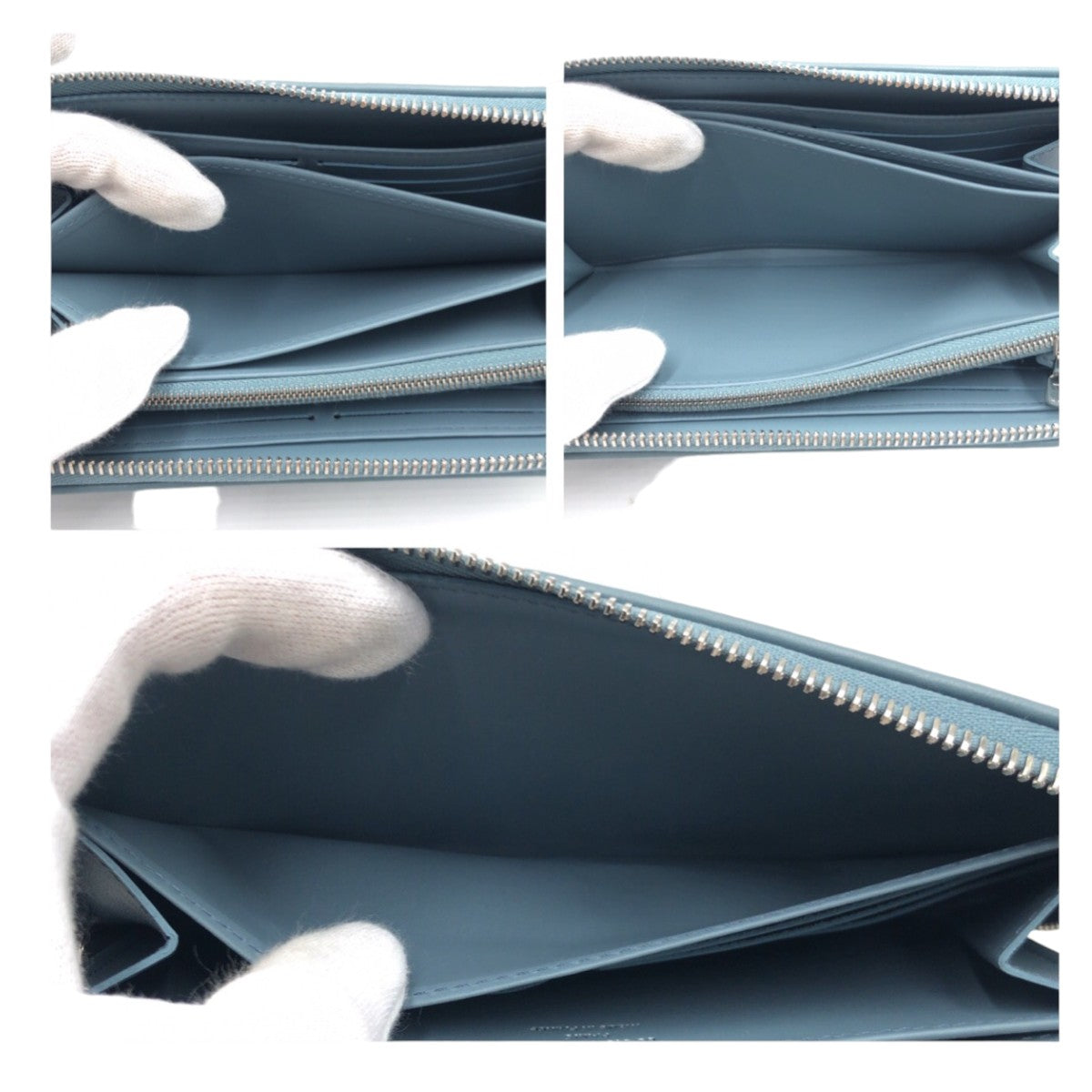 10617
LOUIS VUITTON ルイヴィトン クッサン モノグラム エンボス 日本限定色 ブルーグラシエール シルバー金具 レザー M81707 長財布 ジッピーウォレット ロングウォレット ラウンドファスナー  レディース