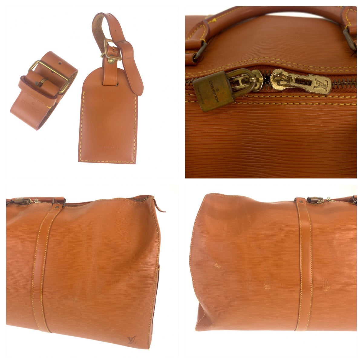 LOUIS VUITTON ルイヴィトン エピ キーポル60 ブラウン 茶 ゴールド金具 エピレザー M42948 ボストンバッグ 旅行バッグ 男女兼用  メンズ