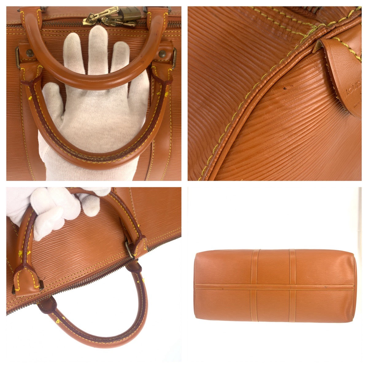LOUIS VUITTON ルイヴィトン エピ キーポル60 ブラウン 茶 ゴールド金具 エピレザー M42948 ボストンバッグ 旅行バッグ 男女兼用  メンズ