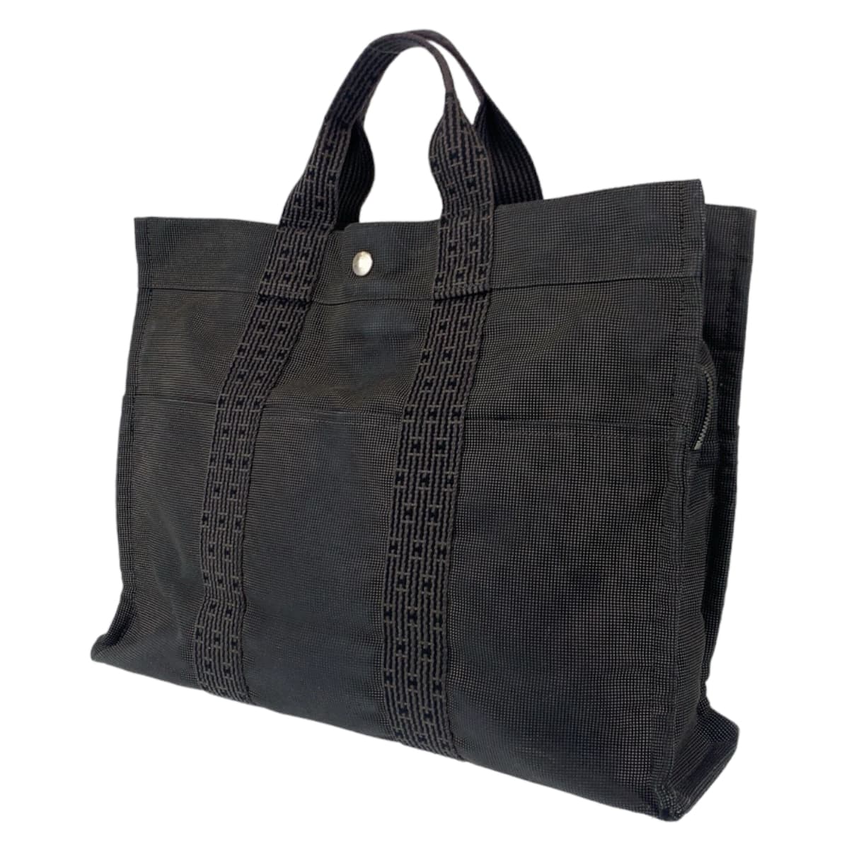 HERMES エルメス エールライン MM グレー シルバー金具 キャンバス トートバッグ 男女兼用  レディース