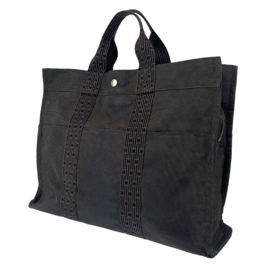 HERMES エルメス エールライン MM グレー シルバー金具 キャンバス トートバッグ 男女兼用  レディース