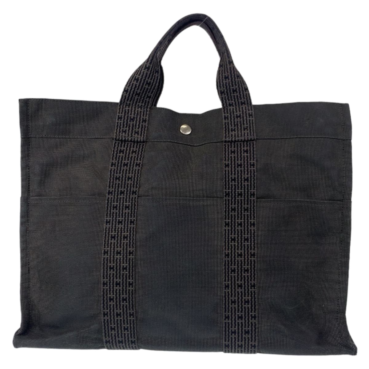 HERMES エルメス エールライン MM グレー シルバー金具 キャンバス トートバッグ 男女兼用  レディース