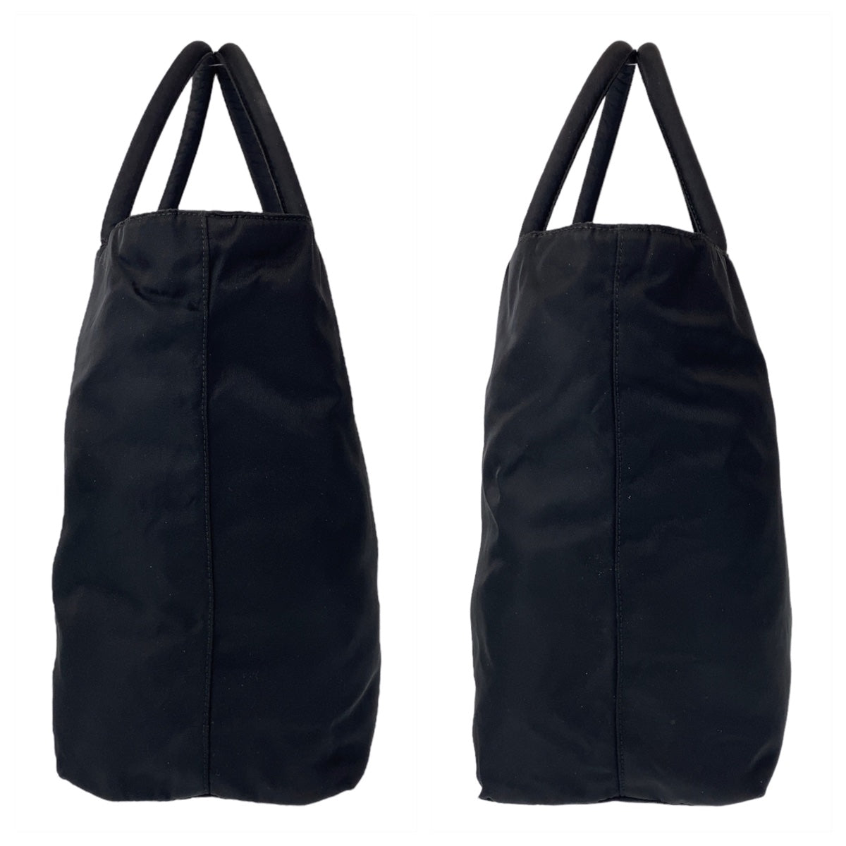 PRADA Prada Tessuto Triangle Logo Plate Black Gold Hardware Nylon Tote Bag Handbag Women's