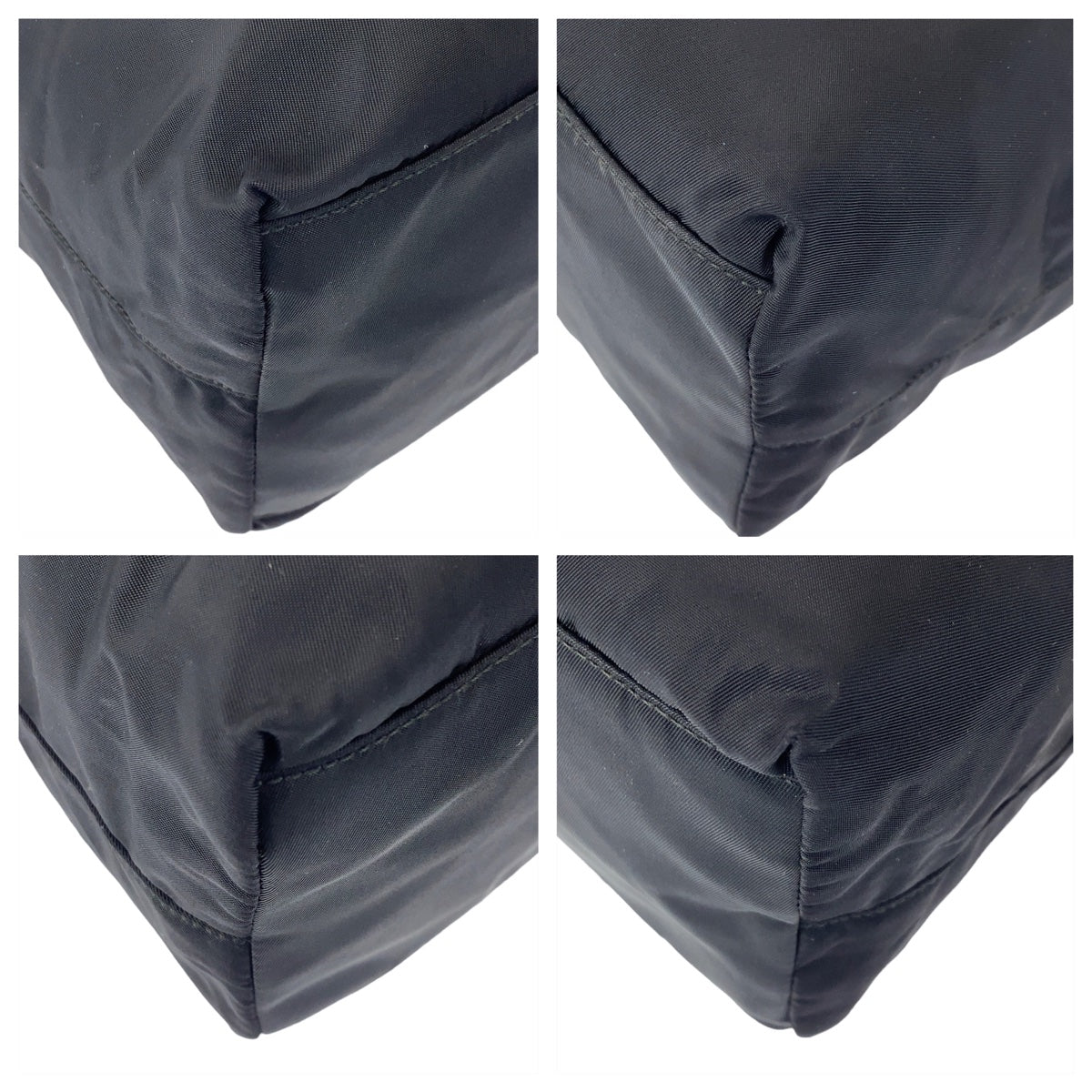 PRADA Prada Tessuto Triangle Logo Plate Black Gold Hardware Nylon Tote Bag Handbag Women's