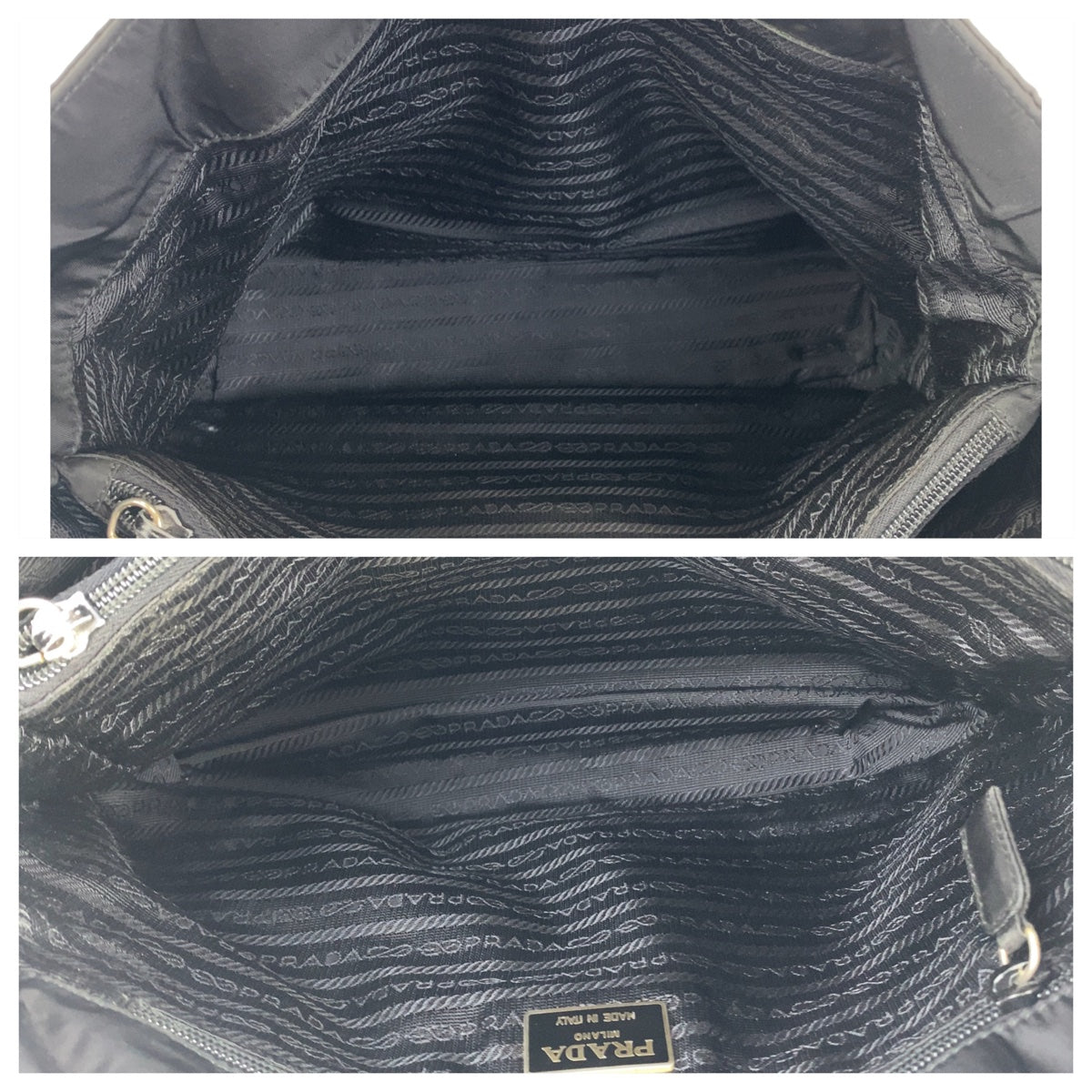 PRADA Prada Tessuto Triangle Logo Plate Black Gold Hardware Nylon Tote Bag Handbag Women's