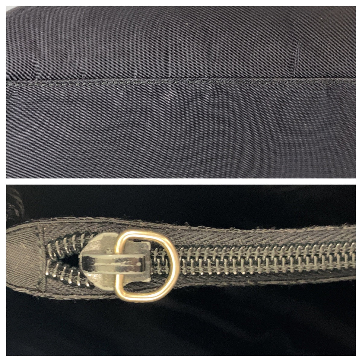 PRADA Prada Tessuto Triangle Logo Plate Black Gold Hardware Nylon Tote Bag Handbag Women's