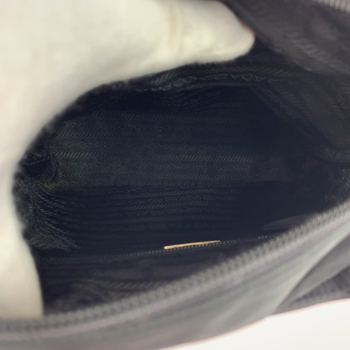 PRADA Prada Tessuto Triangle Logo Plate Black Nylon Handbag Tote Bag Women's