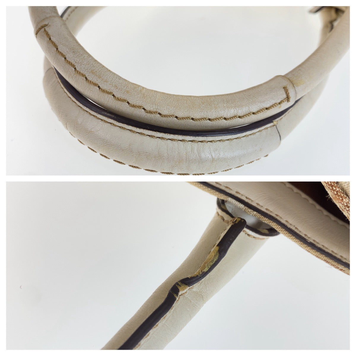 12526
COACH コーチ シグネチャー スカーフ付き ベージュ ホワイト シルバー金具 キャンバス / レザー トートバッグ ショルダーバッグ ハンドバッグ  レディース