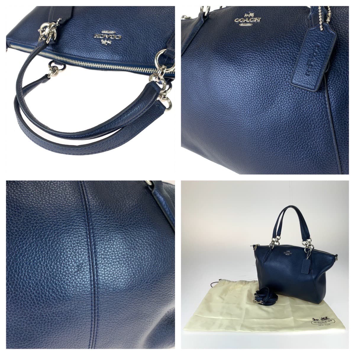 COACH コーチ マディソン ネイビー レザー 56127 ショルダーバッグ ハンドバッグ 2way  レディース