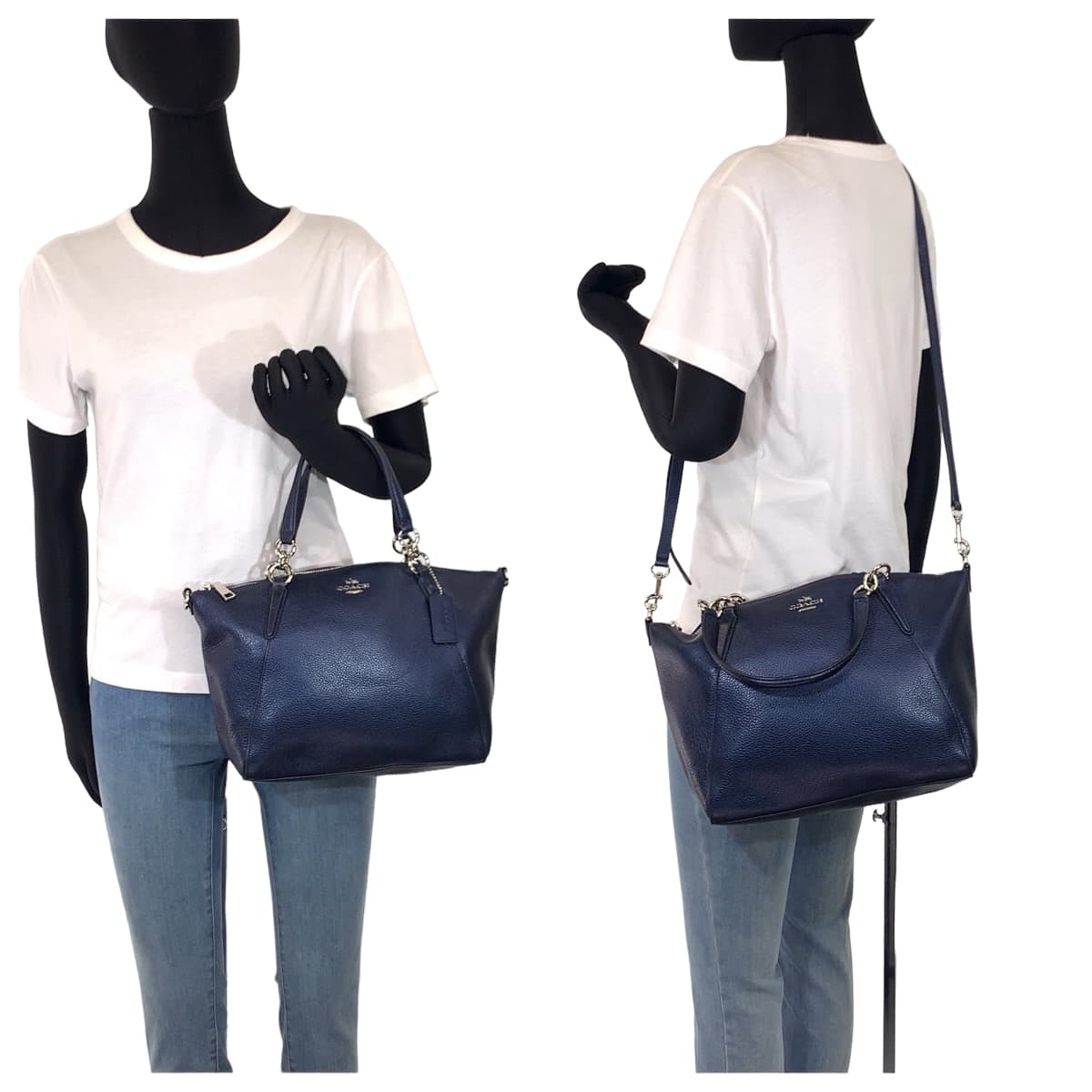 COACH コーチ マディソン ネイビー レザー 56127 ショルダーバッグ ハンドバッグ 2way  レディース