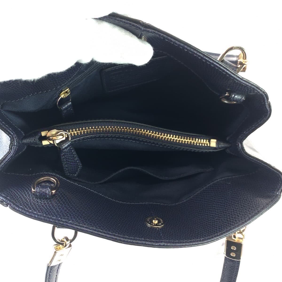COACH コーチ マディソン ネイビー レザー ショルダーバッグ ハンドバッグ 2way  レディース
