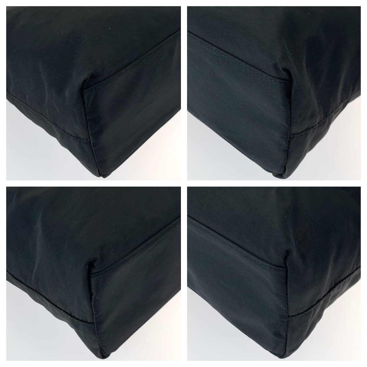 10623
PRADA プラダ テスート 三角ロゴプレート ブラック ナイロン トートバッグ ハンドバッグ  レディース