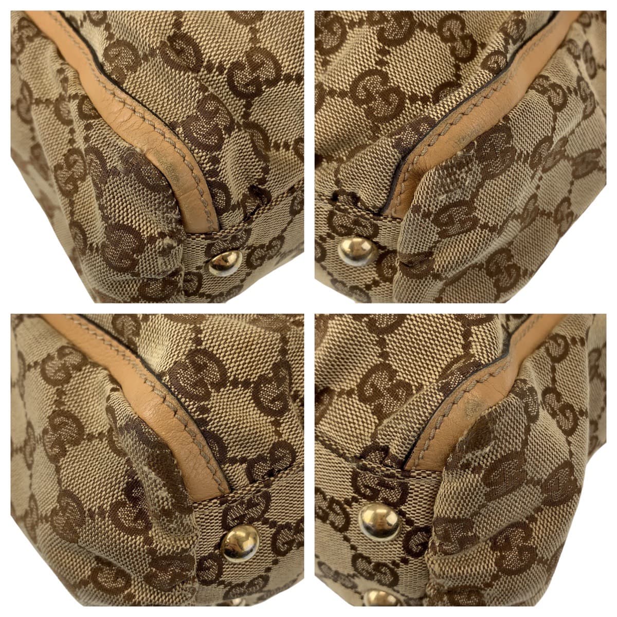 10626
GUCCI グッチ アビー ベージュ ブラウン ゴールド金具 GGキャンバス / レザー 189831 トートバッグ ショルダーバッグ ハンドバッグ  レディース