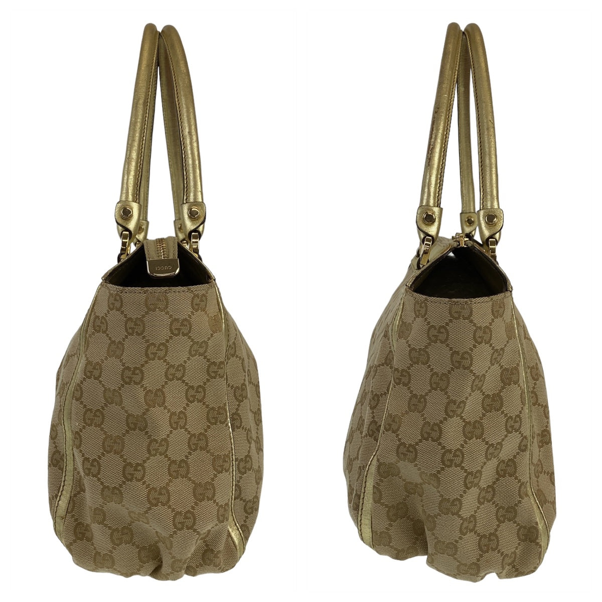 10628
GUCCI グッチ アビー ベージュ ゴールド金具 GGキャンバス 189831 トートバッグ ショルダーバッグ  レディース