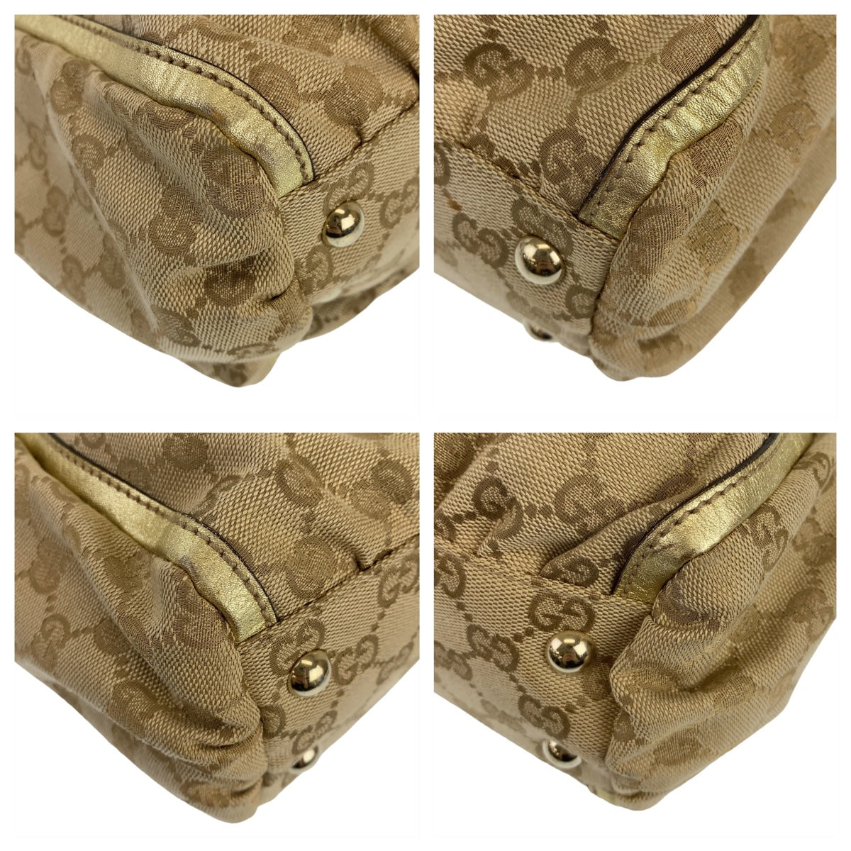 10628
GUCCI グッチ アビー ベージュ ゴールド金具 GGキャンバス 189831 トートバッグ ショルダーバッグ  レディース