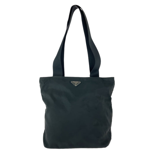 12523
PRADA プラダ テスート 三角ロゴプレート ブラック 黒 シルバー金具 ナイロン B5880F トートバッグ ショルダーバッグ  レディース