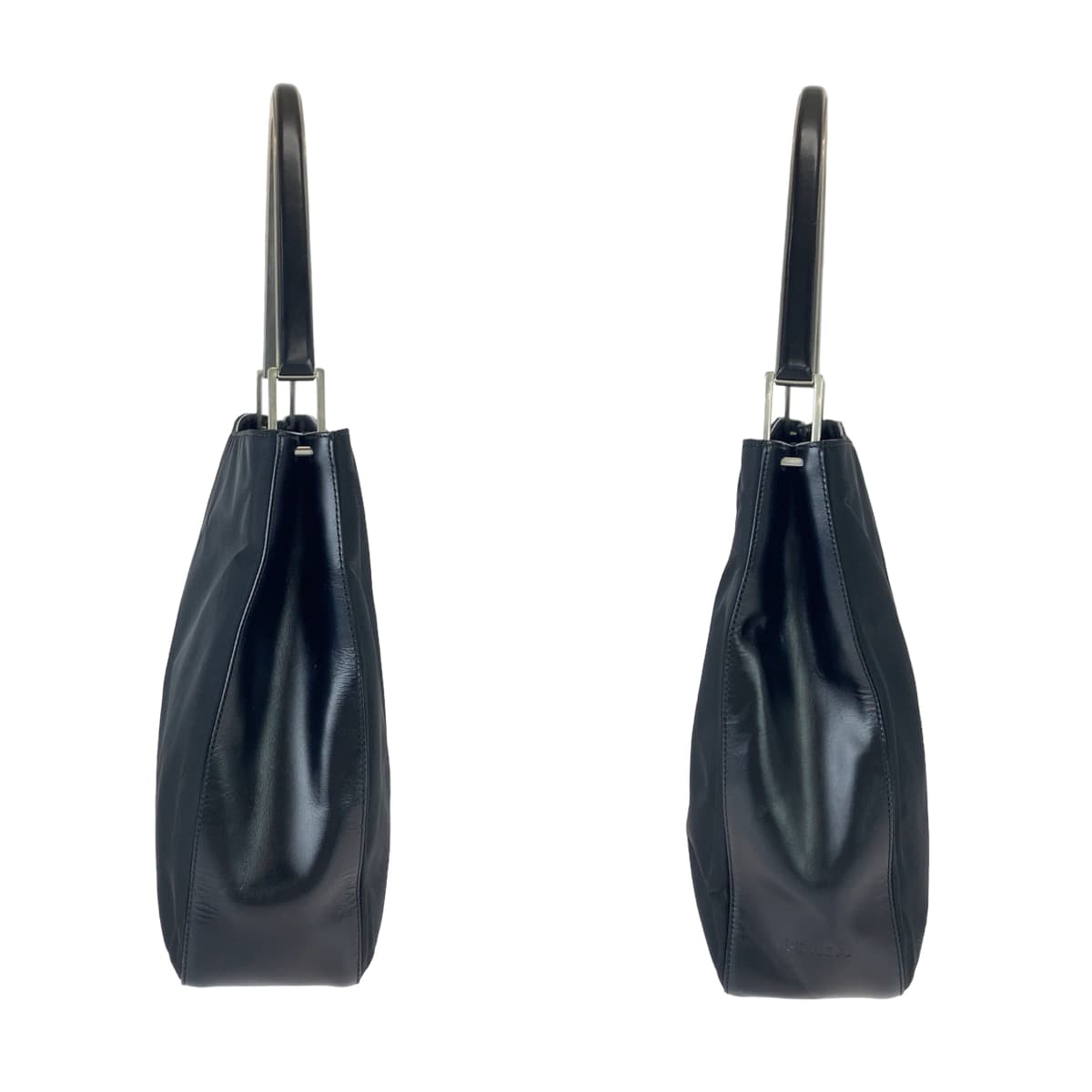 10634
PRADA プラダ テスート プラハンドル ブラック 黒 ナイロン / レザー ホーボー ショルダーバッグ ハンドバッグ  レディース