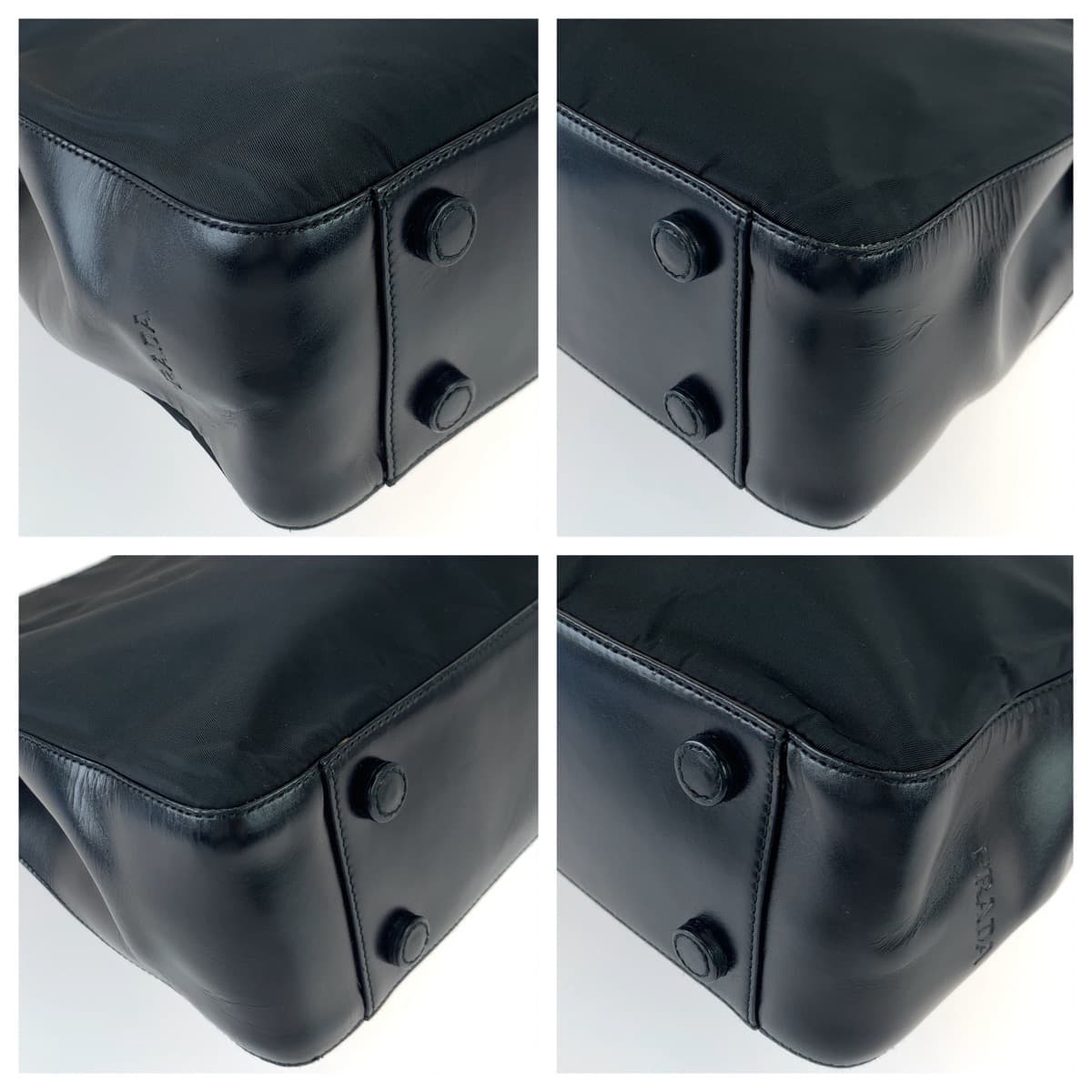 10634
PRADA プラダ テスート プラハンドル ブラック 黒 ナイロン / レザー ホーボー ショルダーバッグ ハンドバッグ  レディース