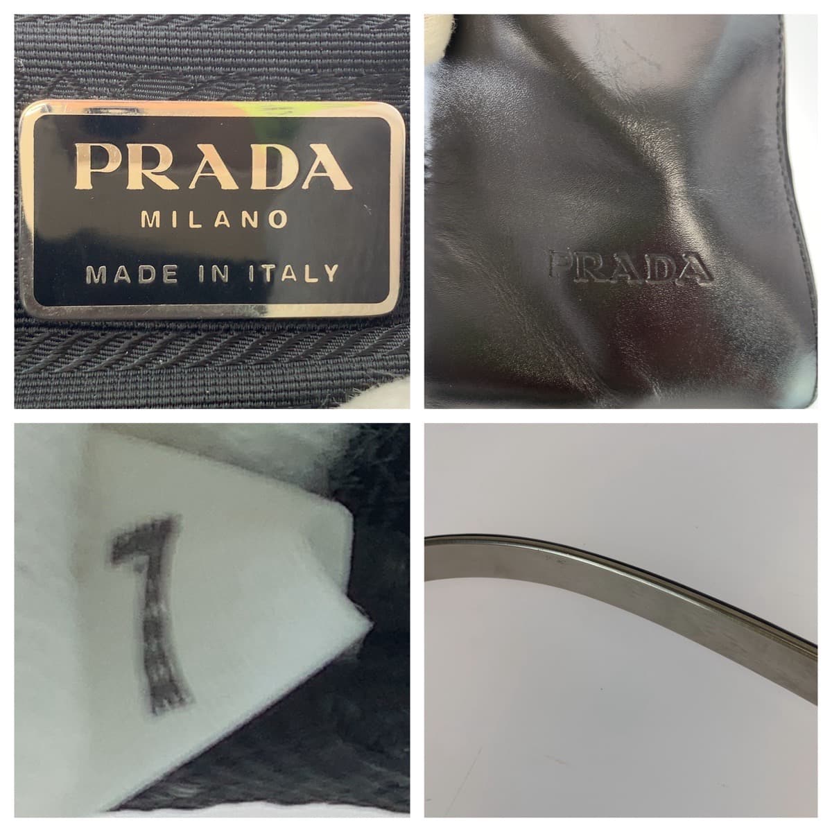 10634
PRADA プラダ テスート プラハンドル ブラック 黒 ナイロン / レザー ホーボー ショルダーバッグ ハンドバッグ  レディース