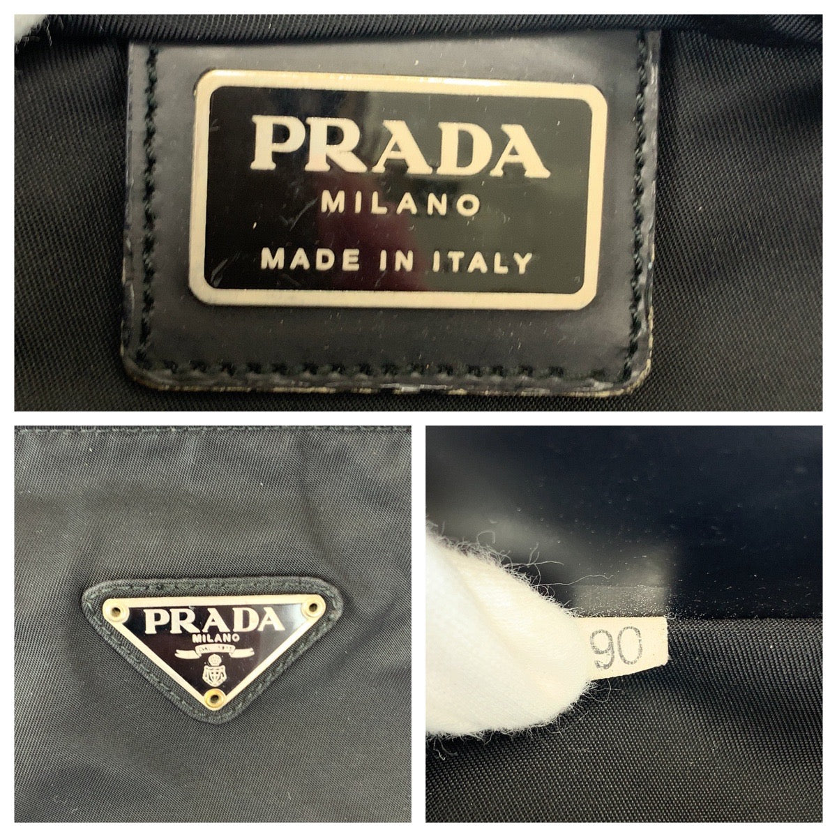 12521
PRADA プラダ テスート 三角ロゴプレート ブラック 黒 シルバー金具 ナイロン 斜め掛け ショルダーバッグ ポシェット  レディース