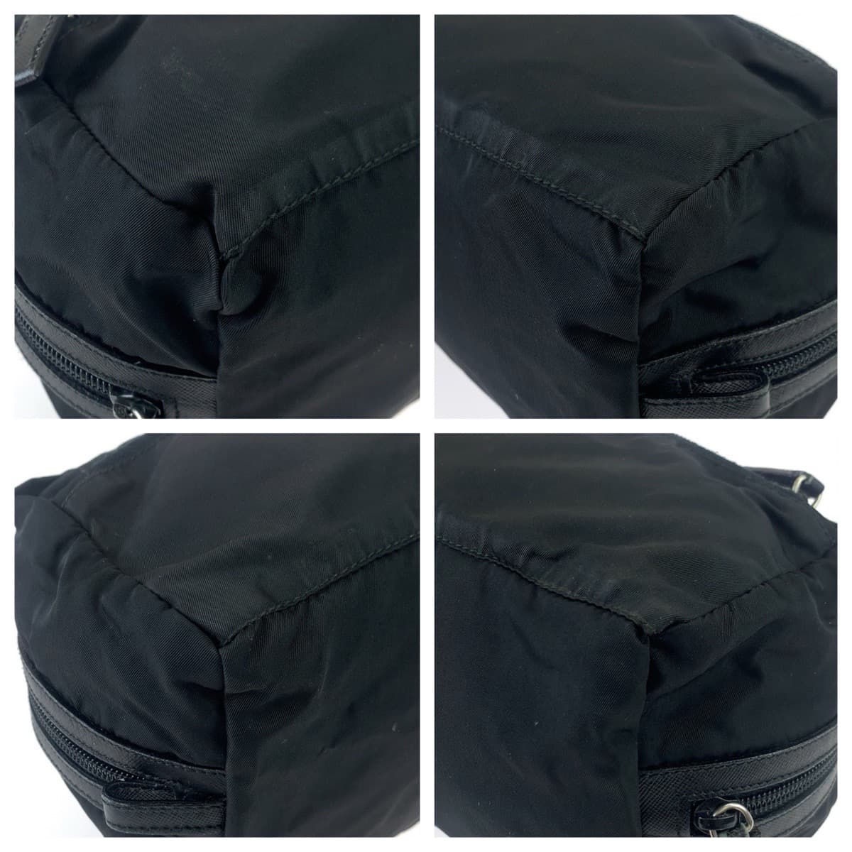 10636
PRADA プラダ テスート 三角ロゴプレート ブラック ナイロン クラッチバッグ ポーチ 男女兼用  メンズ