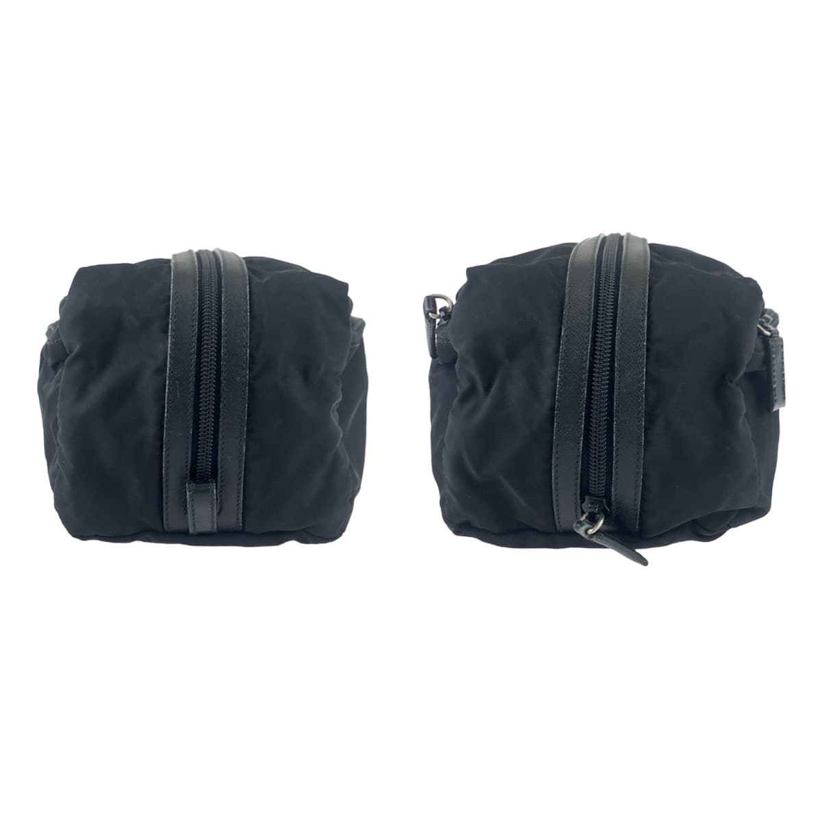 10636
PRADA プラダ テスート 三角ロゴプレート ブラック ナイロン クラッチバッグ ポーチ 男女兼用  メンズ