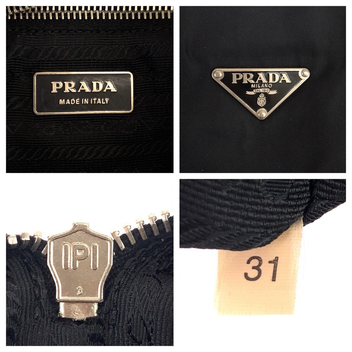 PRADA Prada Tessuto Triangle Logo Plate Black Silver Hardware Nylon Tote Bag Handbag Women's