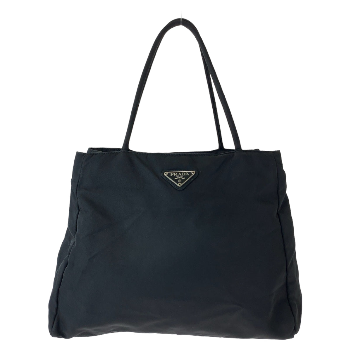 12520
PRADA プラダ テスート 三角ロゴプレート ブラック 黒 シルバー金具 ナイロン トートバッグ ショルダーバッグ  レディース